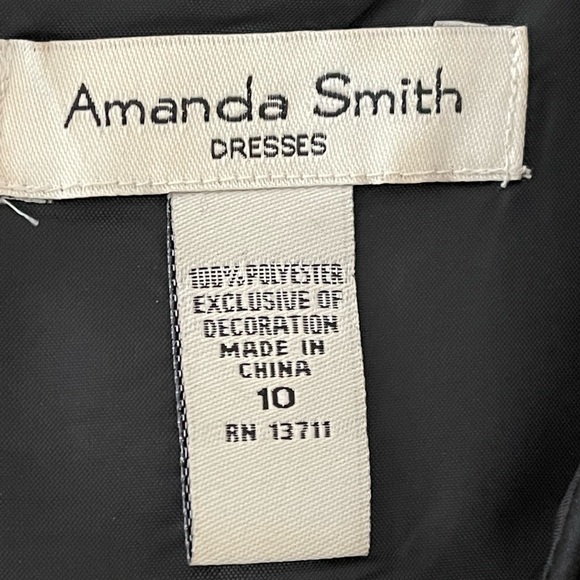 New Vtg Amanda Smith Exclusive of Decoration Black With Embroidery Dress, Sz 10 - Picture 7 of 12